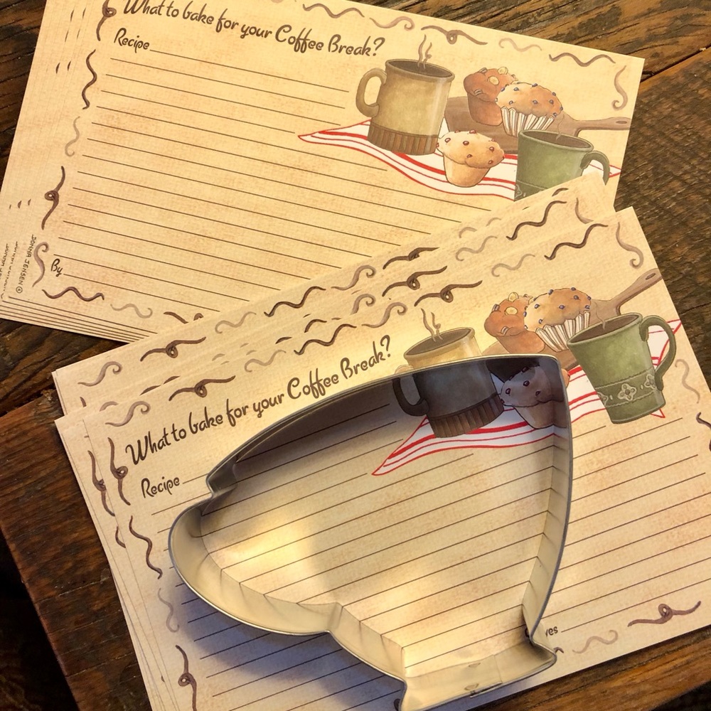 Coffee recipe cards and cookie cutter gift set